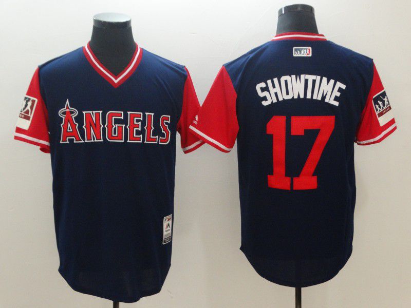 Men Los Angeles Angels #17 Showtime Blue New Rush Limited MLB Jerseys->women nfl jersey->Women Jersey